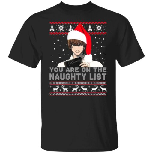 Death Note – You Are On The Naughty List Ugly Christmas Sweater Shirt