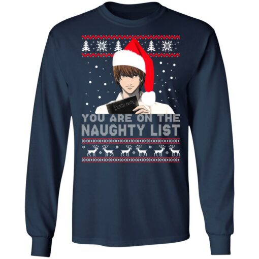 Death Note – You Are On The Naughty List Ugly Christmas Sweater Shirt