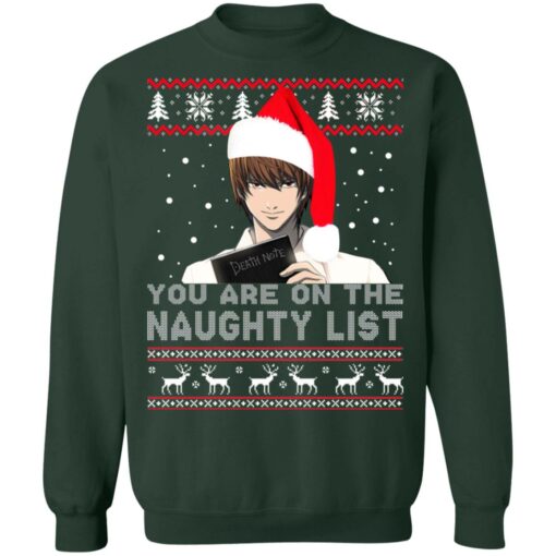 Death Note – You Are On The Naughty List Ugly Christmas Sweater Shirt