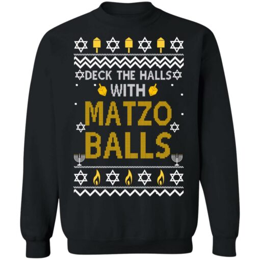 Deck The Halls With Matzo Balls Ugly Sweater Shirt Sweatshirt Long Sleeve Hoodie Tank Mug