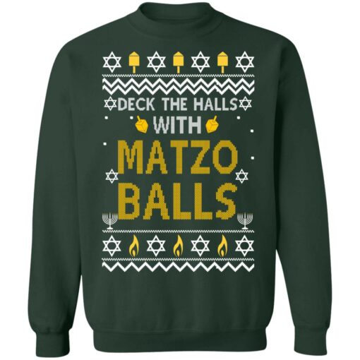 Deck The Halls With Matzo Balls Ugly Sweater Shirt Sweatshirt Long Sleeve Hoodie Tank Mug