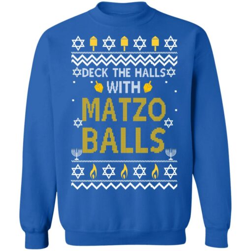 Deck The Halls With Matzo Balls Ugly Sweater Shirt Sweatshirt Long Sleeve Hoodie Tank Mug