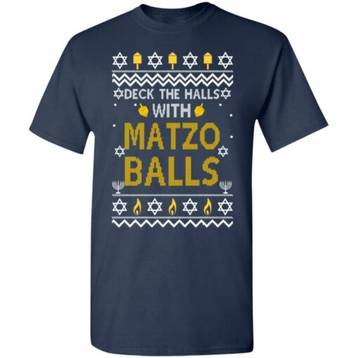 Deck The Halls With Matzo Balls Ugly Sweater Shirt Sweatshirt Long Sleeve Hoodie Tank Mug