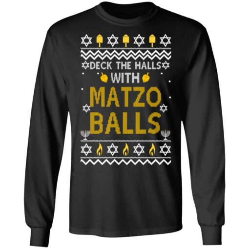 Deck The Halls With Matzo Balls Ugly Sweater Shirt Sweatshirt Long Sleeve Hoodie Tank Mug