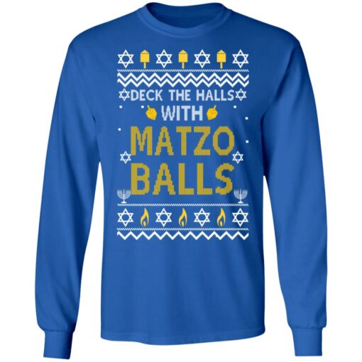 Deck The Halls With Matzo Balls Ugly Sweater Shirt Sweatshirt Long Sleeve Hoodie Tank Mug