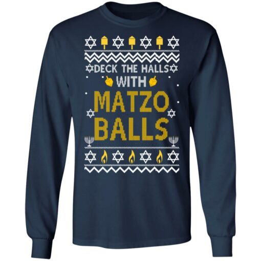 Deck The Halls With Matzo Balls Ugly Sweater Shirt Sweatshirt Long Sleeve Hoodie Tank Mug