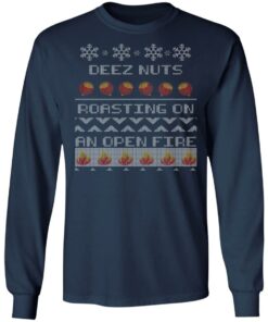 Deez Nuts Roasting On An Open Fire Ugly X Mas Ugly Christmas Sweater Shirt 2