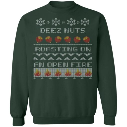 Deez Nuts Roasting On An Open Fire Ugly X-Mas Ugly Christmas Sweater Shirt