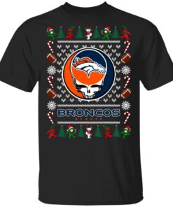 Denver Broncos Grateful Dead Ugly Christmas Sweater Shirt Sweatshirt Long Sleeve Hoodie Tank Mug