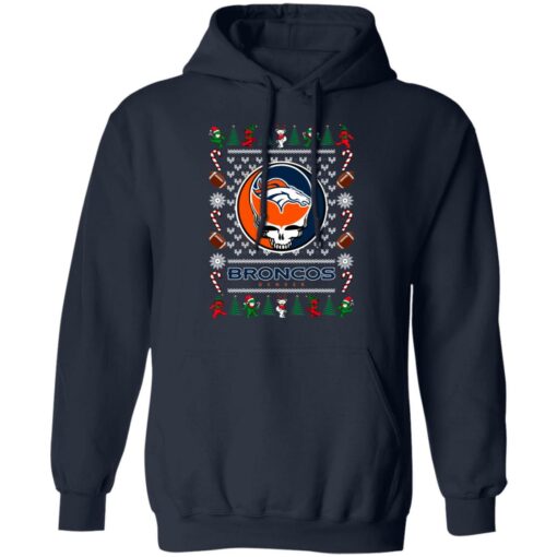 Denver Broncos Grateful Dead Ugly Christmas Sweater Shirt Sweatshirt Long Sleeve Hoodie Tank Mug