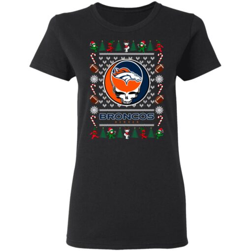 Denver Broncos Grateful Dead Ugly Christmas Sweater Shirt Sweatshirt Long Sleeve Hoodie Tank Mug