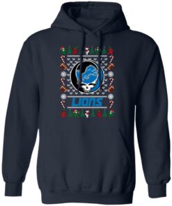 Detroit Lions Grateful Dead Ugly Christmas Sweater Shirt Sweatshirt Long Sleeve Hoodie Tank Mug