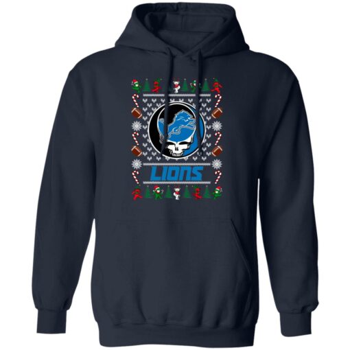 Detroit Lions Grateful Dead Ugly Christmas Sweater Shirt Sweatshirt Long Sleeve Hoodie Tank Mug