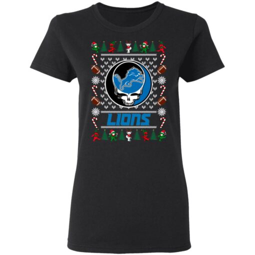 Detroit Lions Grateful Dead Ugly Christmas Sweater Shirt Sweatshirt Long Sleeve Hoodie Tank Mug