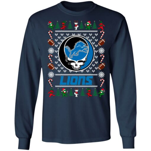 Detroit Lions Grateful Dead Ugly Christmas Sweater Shirt Sweatshirt Long Sleeve Hoodie Tank Mug