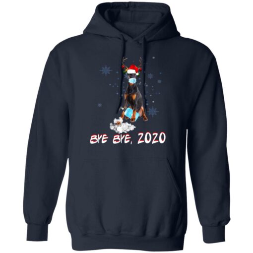 Doberman Pinscher Dog Bye Bye 2020 Christmas New Year Shirt Sweatshirt Long Sleeve Hoodie Tank Mug