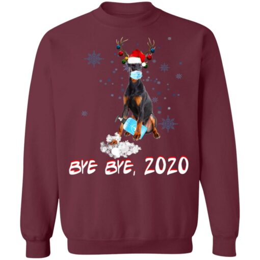 Doberman Pinscher Dog Bye Bye 2020 Christmas New Year Shirt Sweatshirt Long Sleeve Hoodie Tank Mug