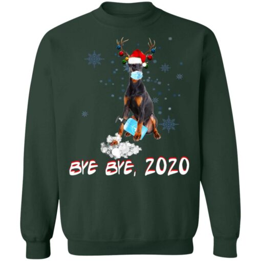 Doberman Pinscher Dog Bye Bye 2020 Christmas New Year Shirt Sweatshirt Long Sleeve Hoodie Tank Mug