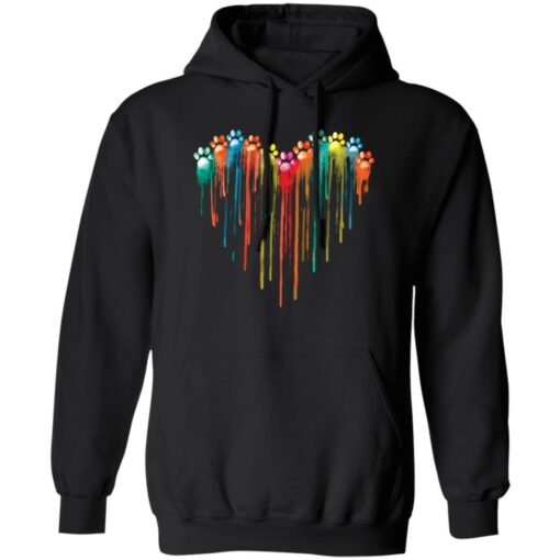 Dog paw heart rainbow shirt Shirt Sweatshirt Long Sleeve Hoodie Tank Mug