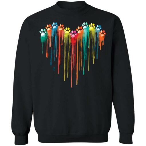 Dog paw heart rainbow shirt Shirt Sweatshirt Long Sleeve Hoodie Tank Mug