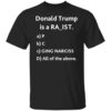 Donald Trump is a racit rapit raging narcissit shirt Shirt Sweatshirt Long Sleeve Hoodie Tank Mug