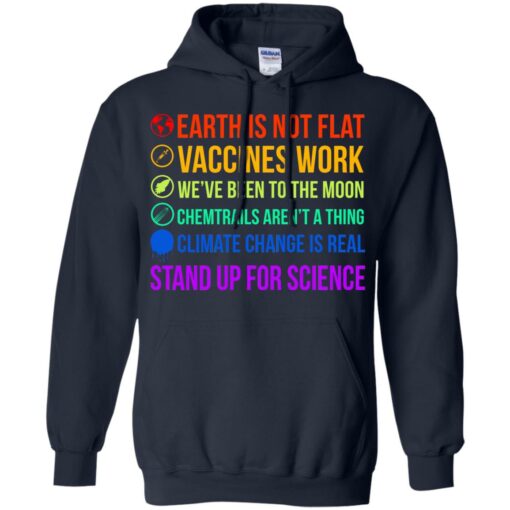 Earth is not flat stand up for science shirt Shirt Sweatshirt Long Sleeve Hoodie Tank Mug