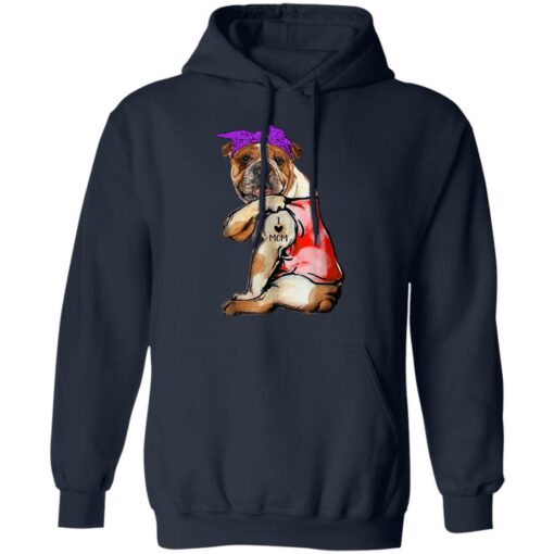 English Bulldog Tattoo I Love Mom T-Shirt Shirt Sweatshirt Long Sleeve Hoodie Tank Mug