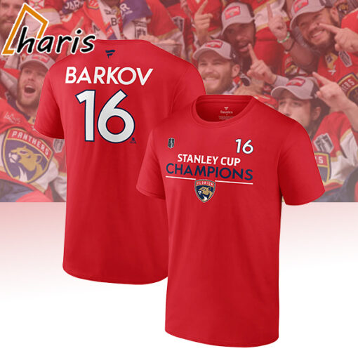 Florida Panthers 2024 Stanley Cup Champions #16 Aleksander Barkov T-Shirt