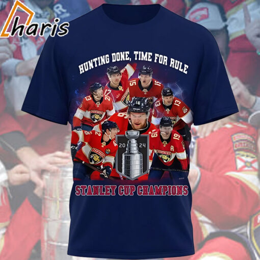 Florida Panthers Hunting Done Time For Rule Stanley Cup Champions 3D T-shirt