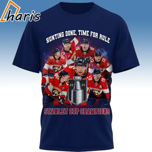 Florida Panthers Hunting Done Time For Rule Stanley Cup Champions 3D T-shirt