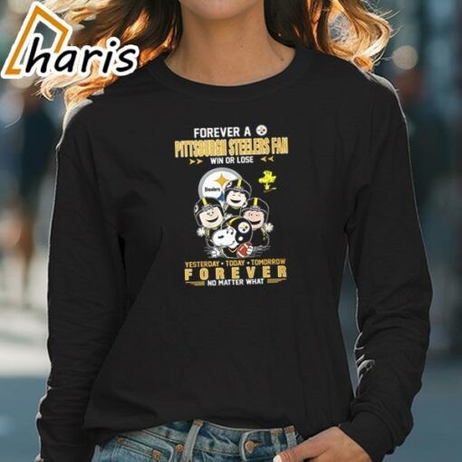 Forever A Pittsburgh Steelers Fan Win Or Lose Snoopy Yesterday Today Tomorrow Forever T-Shirt