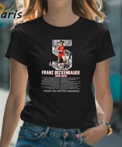Franz Beckenbauer 1945-2024 Thank You For The Memories Signature T-shirt