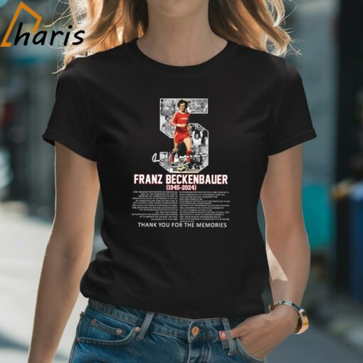 Franz Beckenbauer 1945-2024 Thank You For The Memories Signature T-shirt