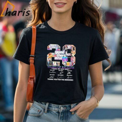 Grand Theft Auto VI Years Of Release 1997-2025 Thank You For The Memories T-shirt