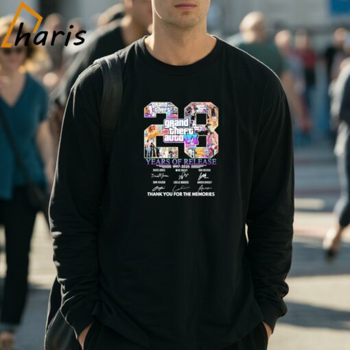 Grand Theft Auto VI Years Of Release 1997-2025 Thank You For The Memories T-shirt