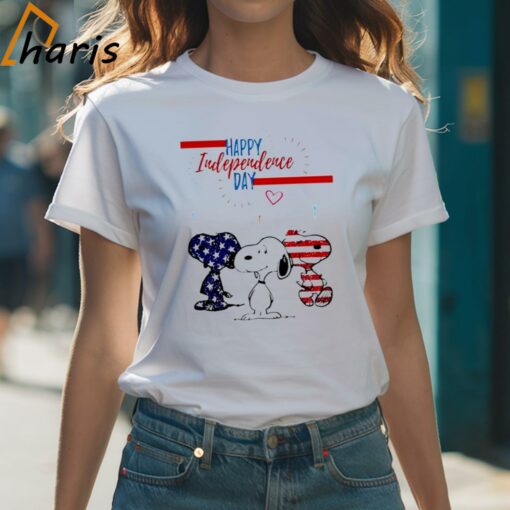 Happy 4th July Independence American Flag Snoopy Shirt