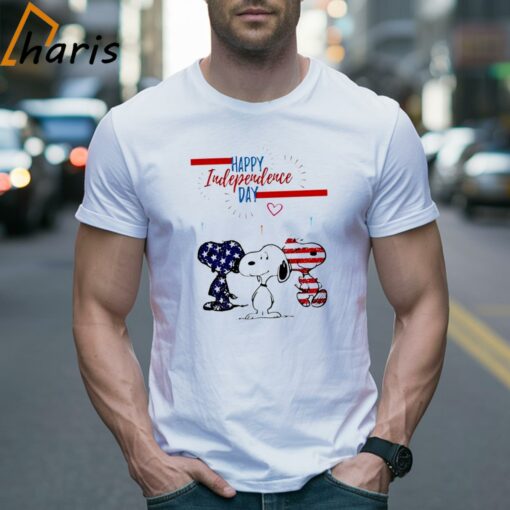 Happy 4th July Independence American Flag Snoopy Shirt