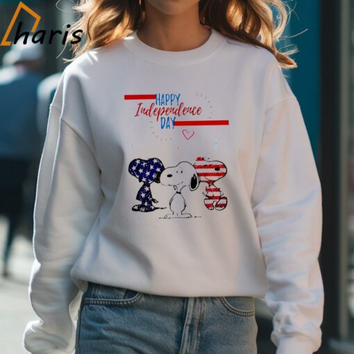 Happy 4th July Independence American Flag Snoopy Shirt