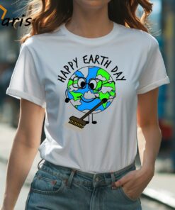 Happy Earth Day Planet Sweeping Cleaning Shirt