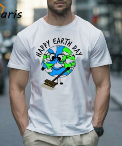 Happy Earth Day Planet Sweeping Cleaning Shirt