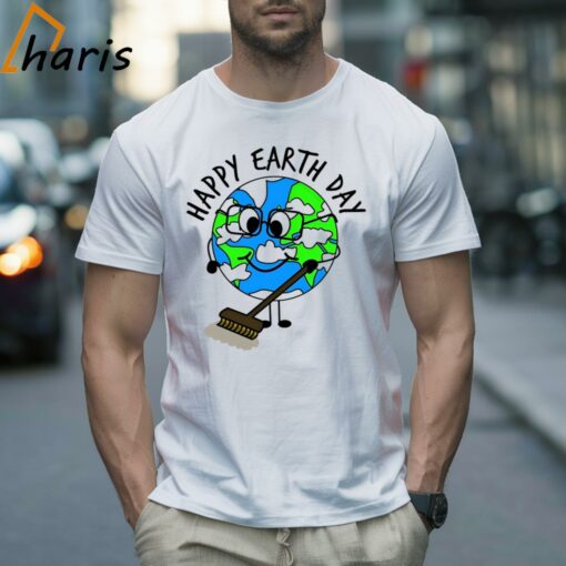 Happy Earth Day Planet Sweeping Cleaning Shirt