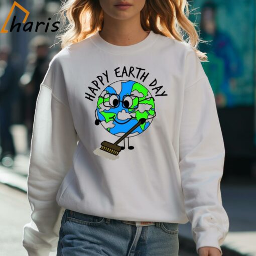 Happy Earth Day Planet Sweeping Cleaning Shirt