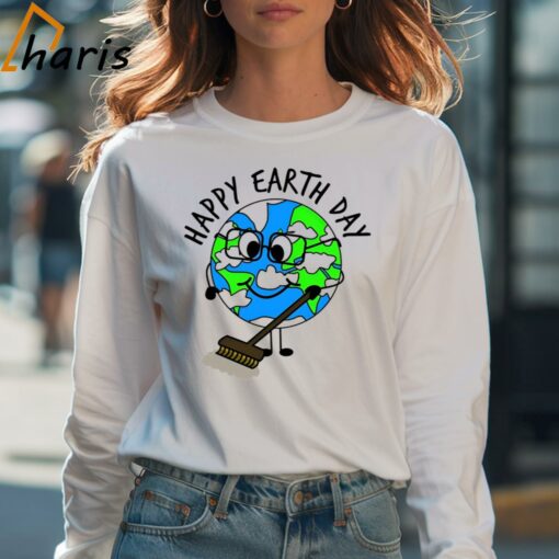 Happy Earth Day Planet Sweeping Cleaning Shirt