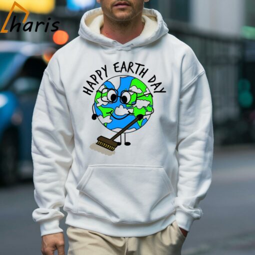 Happy Earth Day Planet Sweeping Cleaning Shirt