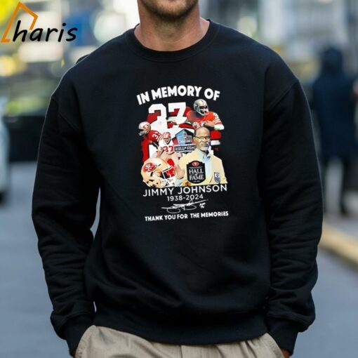 In Memory Of Jimmy Johnson 1938-2024 Thank You For The Memories Signature Shirt