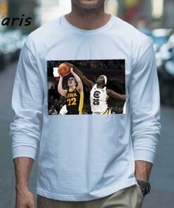 Johnson Blocks A Shot By Iowa Guard Caitlin Clark Shirt 3