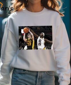 Johnson Blocks A Shot By Iowa Guard Caitlin Clark Shirt 4