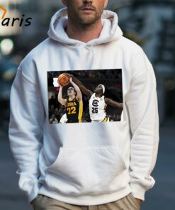 Johnson Blocks A Shot By Iowa Guard Caitlin Clark Shirt 5