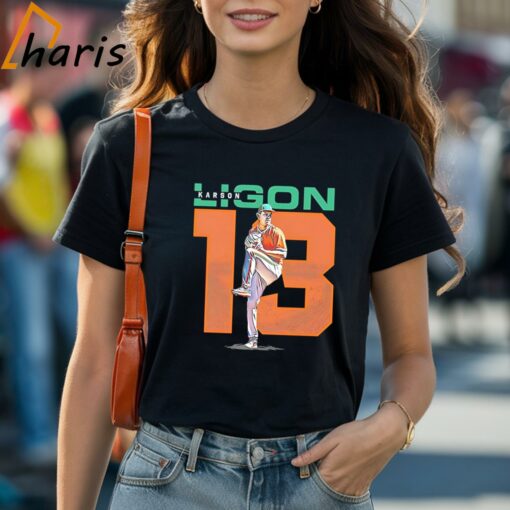 Karson Ligon 13 Miami Hurricanes Baseball Shirt