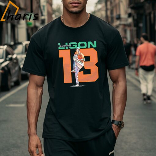 Karson Ligon 13 Miami Hurricanes Baseball Shirt